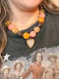 Neutral Heart Bubble Necklace